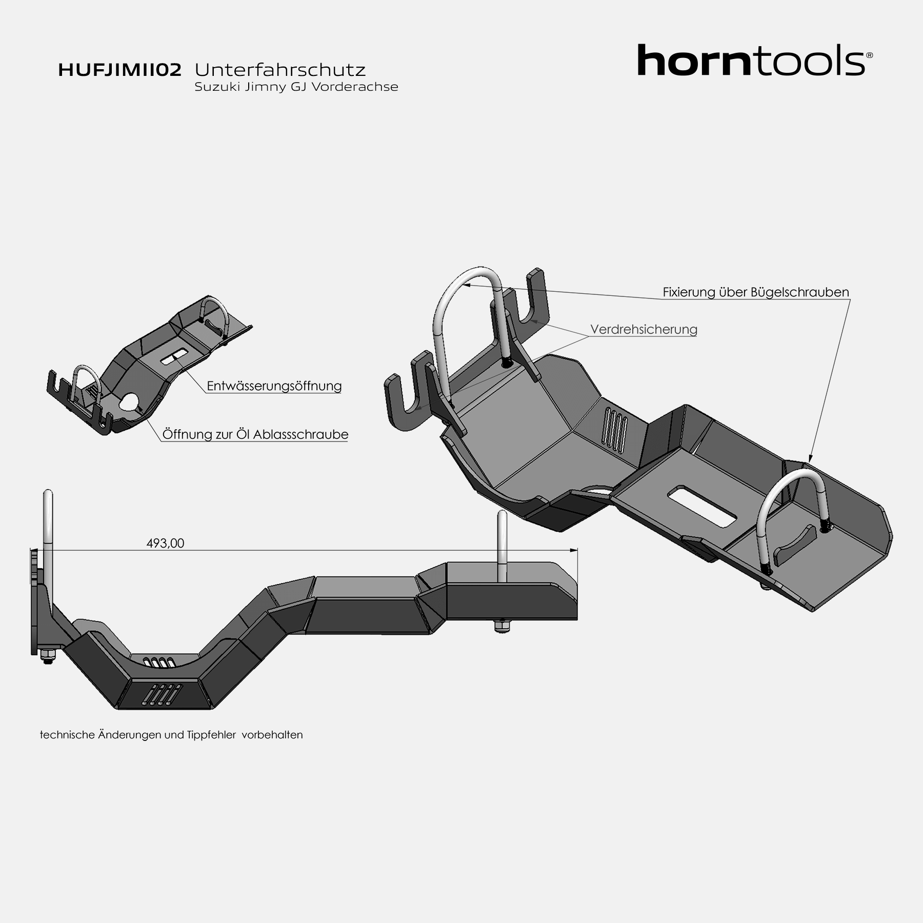 Unterfahrschutz Achse vorne für Suzuki Jimny GJ/HJ